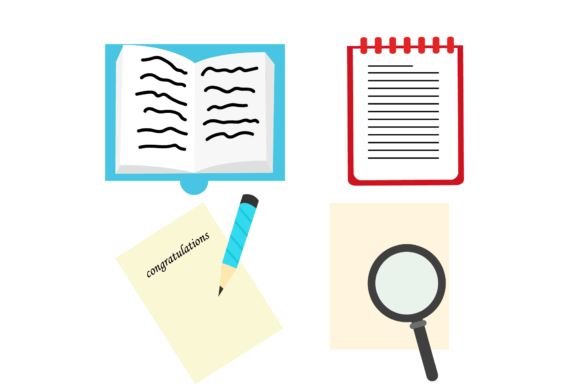 Education School Notebook Graphics for Modern Content
