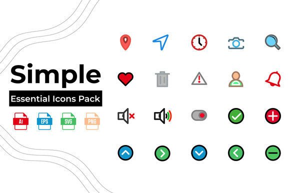 Essential Icons Pack -4: A Graphic Design Asset for Modern Branding