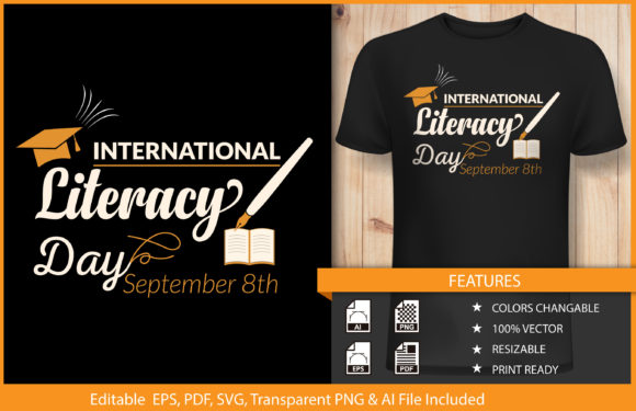 Graphics for Literacy Day T-Shirt Designs