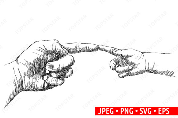 Hand and Child Hand Illustration