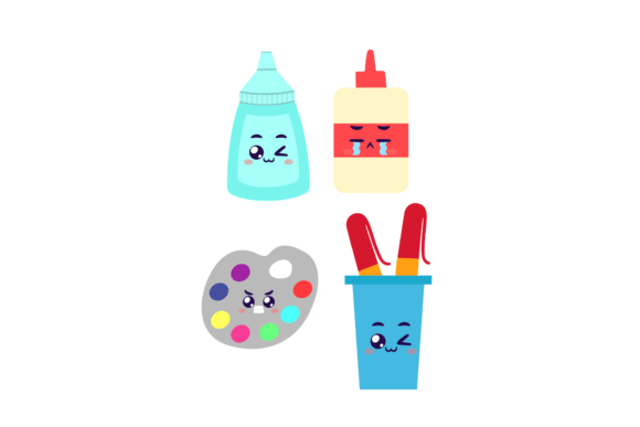 Kawaii School Education Graphics for Local Branding