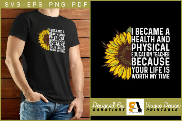 Physical Education Teacher Shirt Flower Graphics for Crafts
