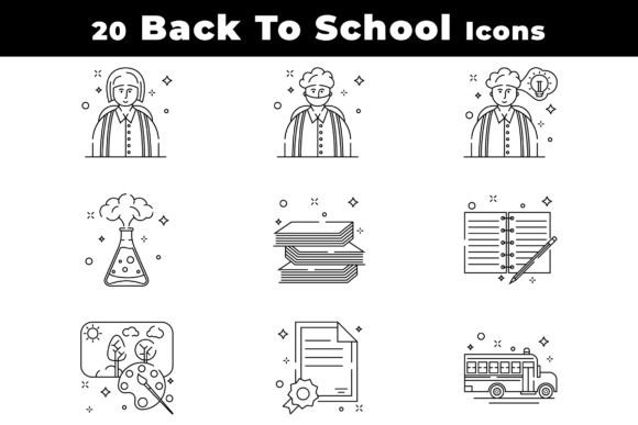 School and Education Icons Graphics