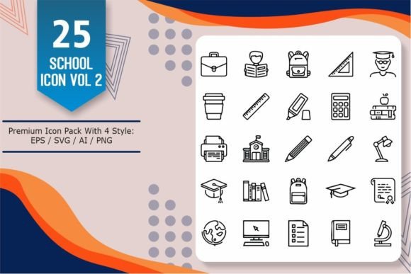 School Icon Pack Vol 2 Graphics for Crafting