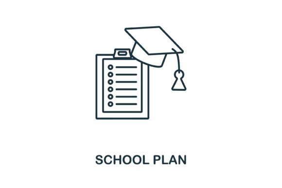 School Plan Icon Graphics for Digital Sellers