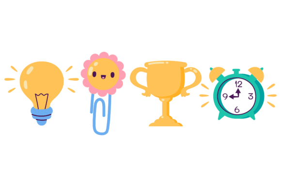 Set School Education Graphics for Creative Projects
