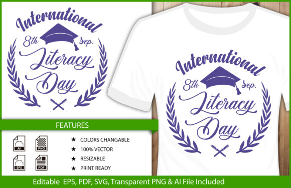 T-shirt International Literacy Day Graphics