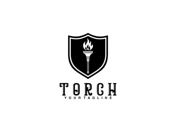 Torch Shield Logo Graphics for Modern Branding