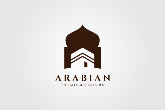 Vintage Kaaba Building Logo Vector